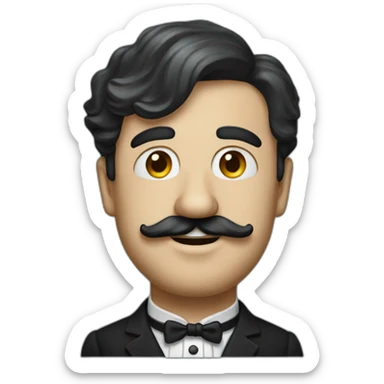 charly chaplin with small beard under nose sticker