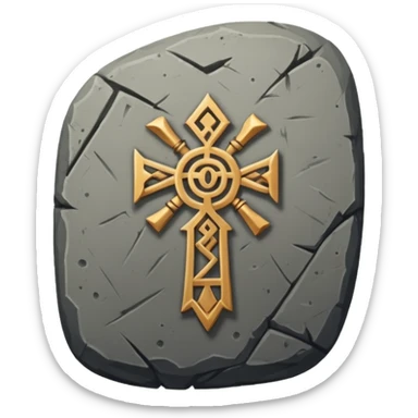 rune stone with mystical symbols sticker