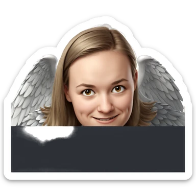 smiling boy with realistic wings sticker