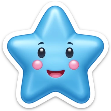 Blue bubblegum shaped as a star sticker