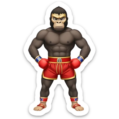 king kong muay thai shorts sticker