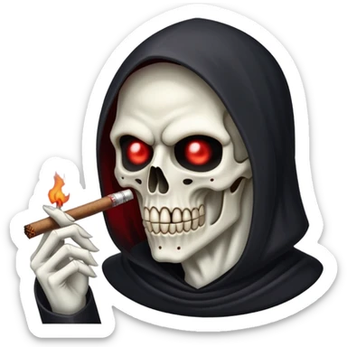 grim reaper face smoking weed sticker