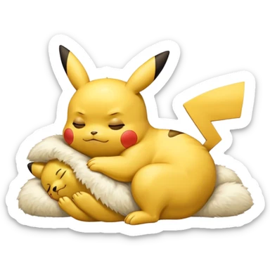 Pikachu sleeping emoji sticker