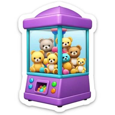 Claw machine with toys sticker