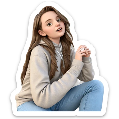 brown haired girl outdoors sticker