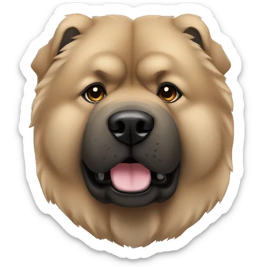 Beige grey chow-chow black muzzle sticker