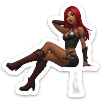Katarina posing legs sfw sticker