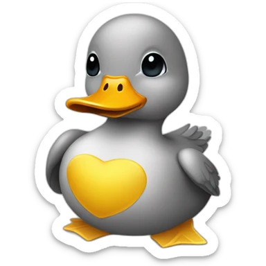 Cute cuddle duck as hacker sticker