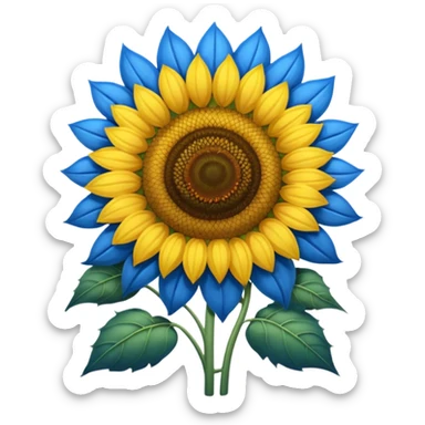 full blue sunflower sticker