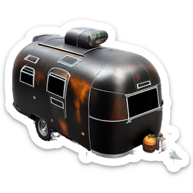 Darth Vader’s black painted airstream rc caravan rusted  sticker