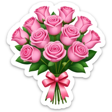 pink valentine bouquet sticker
