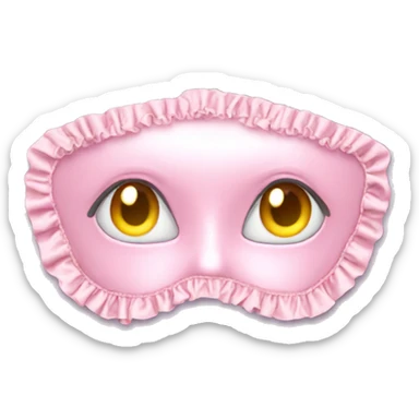 Light pink Frilly satin bedtime mask sticker