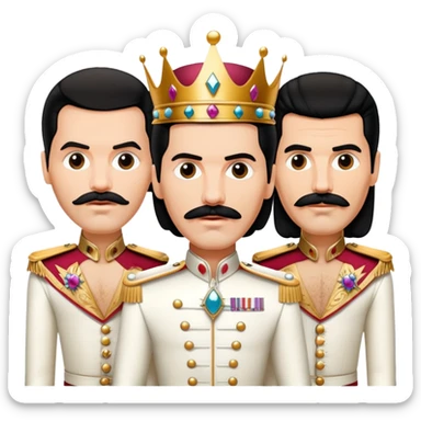 Queen band faces in diamond formation Bohemian Rhapsody music video sticker