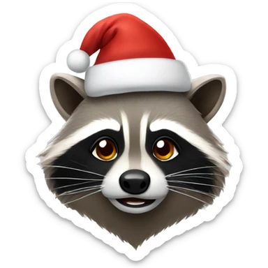 racoon wearing a Santa hat  sticker