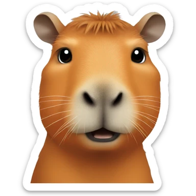 capybara with orange on its head sticker