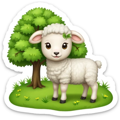 Lamb under tree sticker