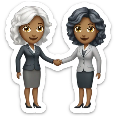 two white business women with different hair colors shaking hands sticker