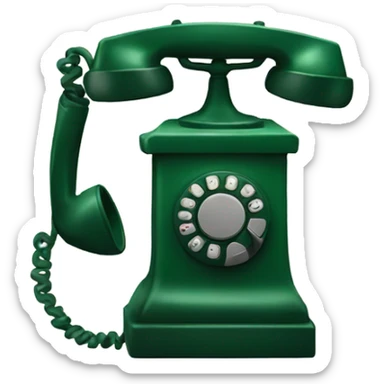 dark green telephone  sticker