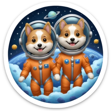 dogs in space sticker