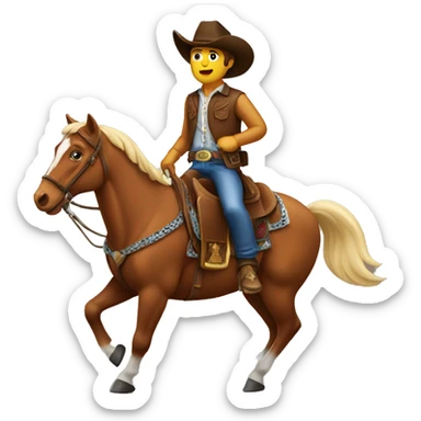 cowboy riding a horse  sticker