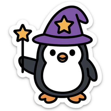 Penguin Wizard sticker