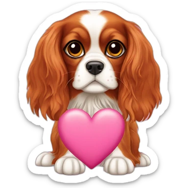 cavalier king charles spaniel valentines day sticker