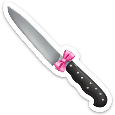Knife with pink bow sticker