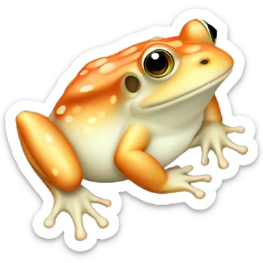 Chubby frog laying on lily pad sticker
