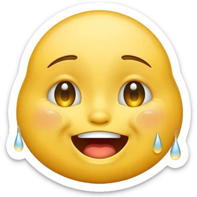 Laugh emoji combine with sad emoji sticker