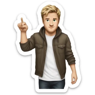 A dogg whith Josh hutcherson sticker