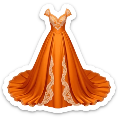 orange wedding dress sticker