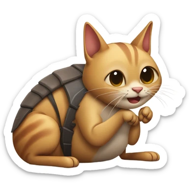 roach insect and cat best friends  sticker