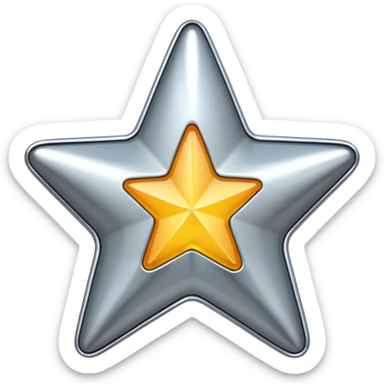 chrome star sticker