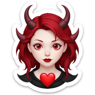 Devil girl is heart  sticker
