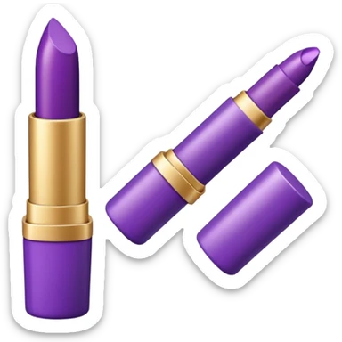 purple lipstick and cosmetics emojis in single object  sticker