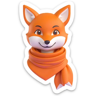 fox face with a scarf sticker