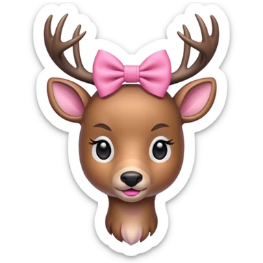  deer with pink bow sticker