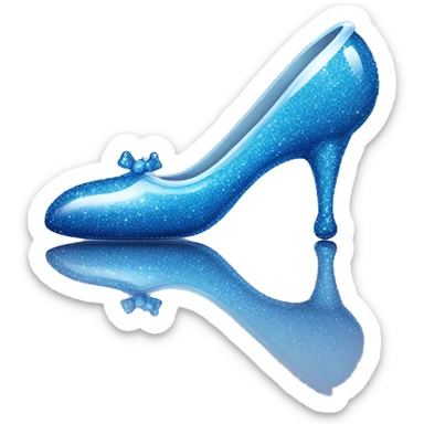 Blue glittery glass Cinderella slipper sticker