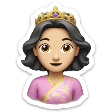 Asian, female princess sticker