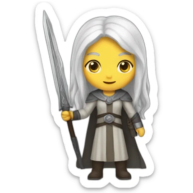 saruman-girl-with-weapon sticker
