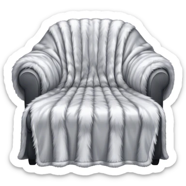 Silver fur blanket sticker