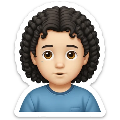 Sigma toddler with curly mullet  sticker