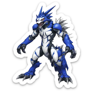  Cool Edgy Digimon-Fakemon-WereGarurumon-WarGreymon with edgy markings full body sticker