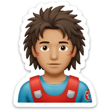 Lifeguard Native American Teenager with messy hair rescuing someone sticker