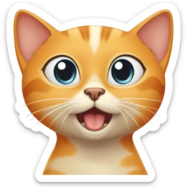 Orange cat and Siamese cat begging  for something  sticker