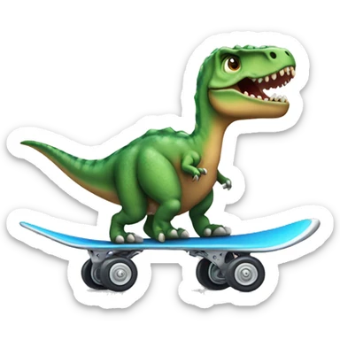 Dinosaurio en patinete sticker