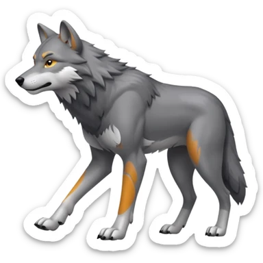 wolf walking on 4 sticker