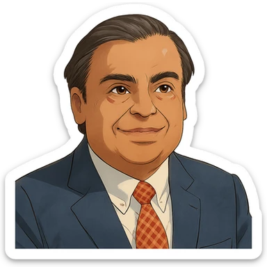 ghibli style portrait of Mukesh Ambani sticker