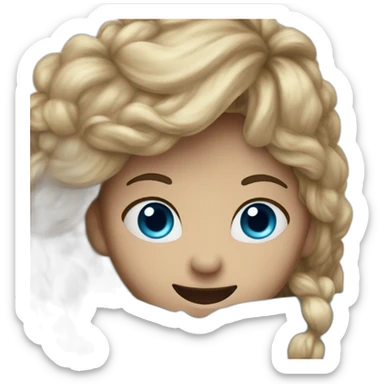 Blue emoji with its eyes popping out in love sticker