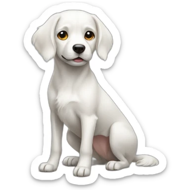 White dog with short legs sticker